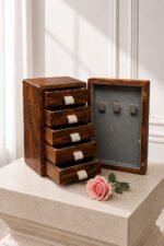 Sheesham Wood Jewellery Box with Drawers – Handcrafted Storage Organizer
