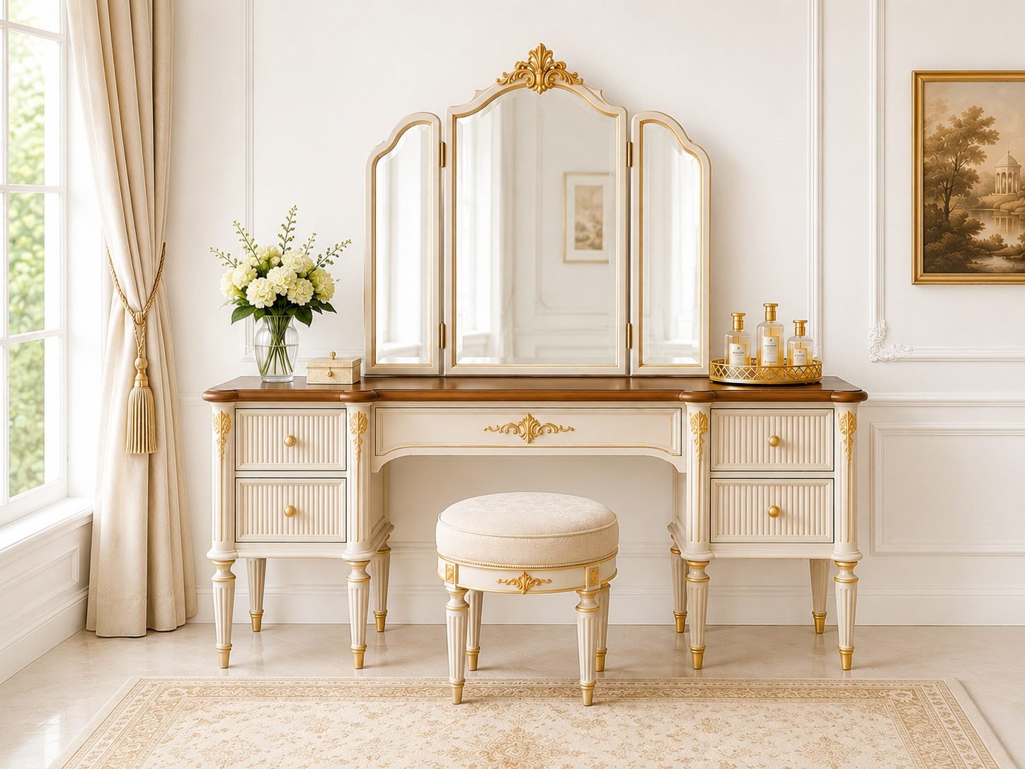 Dressing_Table_Bright_White_4x3_Compressed Mayfair Heritage Dressing Table - Image 1