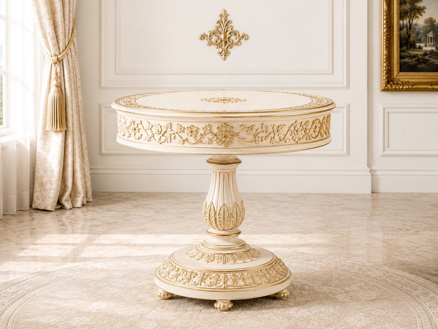Jaipur_Elan_Pedestal_Table_Cream_4x3 The Jaipur Élan Pedestal Table - Image 1