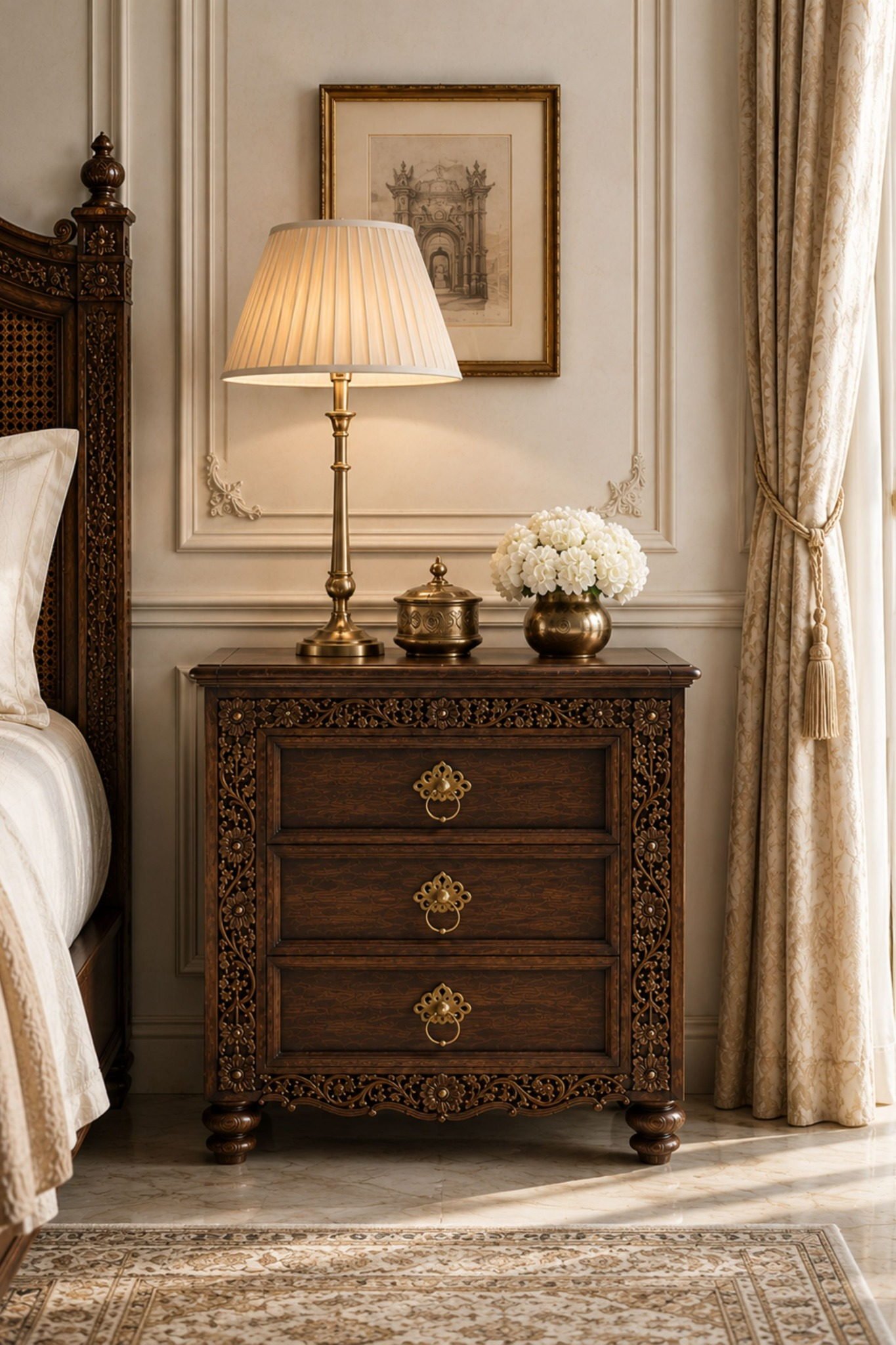heritage_bedside_table_woocommerce Mayfair Heritage Bedside Table - Image 1