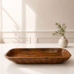 Rich Brown Mango Wood Tray – Handcrafted Rectangular Serving & Decor Platter