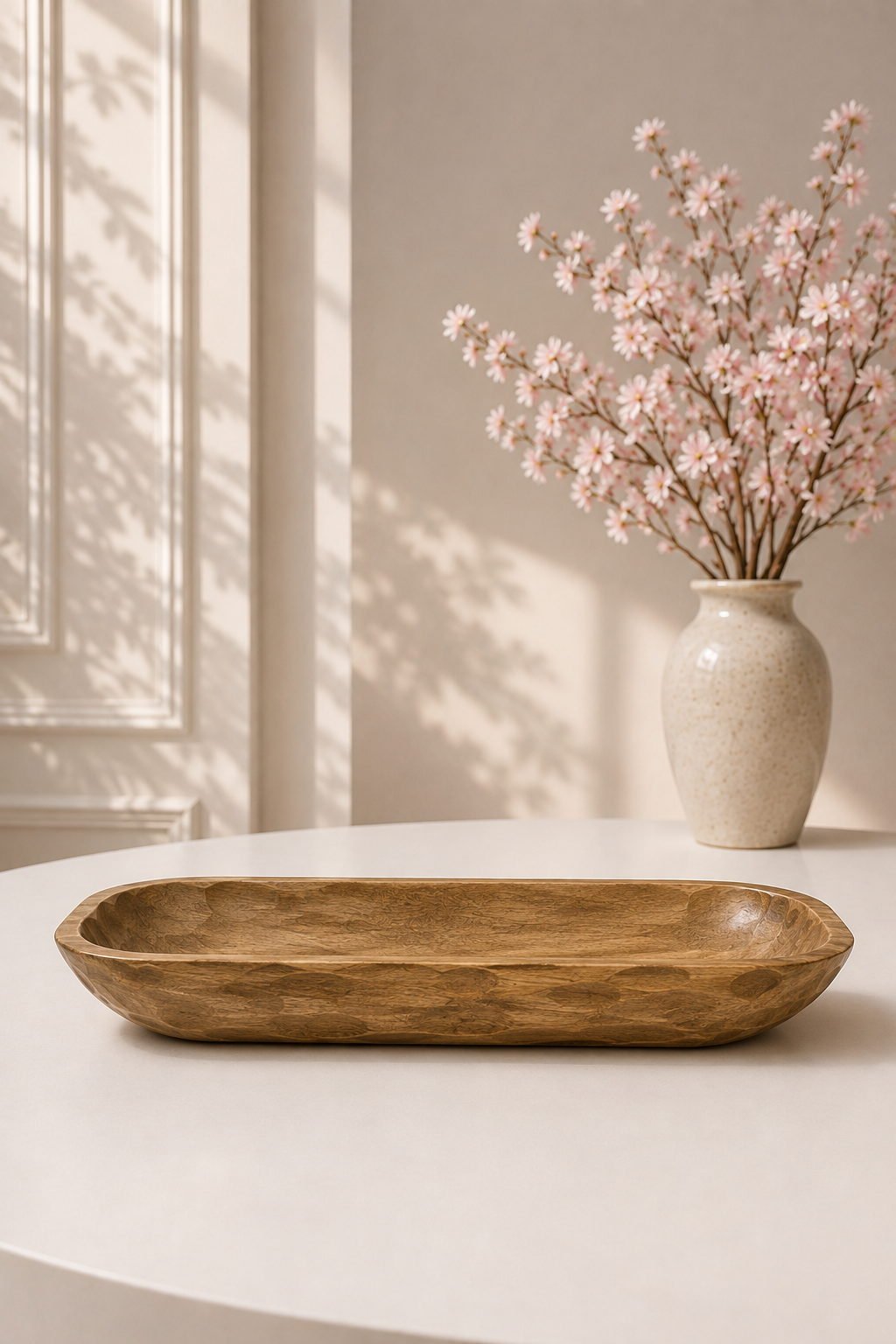 table decor 3 Handcrafted Mango Wood Tray – Natural Rectangular Serving & Table Decor Piece - Image 1