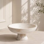 Wooden Bowl with Stand – Handcrafted Mango Wood Decorative Platter