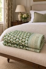 Olive Geometric Quilt - Image 2
