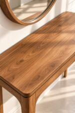 The Belgravia Entryway Set – Solid Teak Console & Round Mirror - Image 3