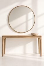 The Belgravia Entryway Set – Solid Teak Console & Round Mirror - Image 6
