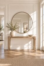 The Belgravia Entryway Set – Solid Teak Console & Round Mirror - Image 5