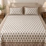 Olive Mini Paisley Cotton Bedsheet Set