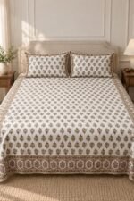 Olive Mini Paisley Cotton Bedsheet Set