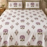 Olive Palm Motif Cotton Bedsheet Set