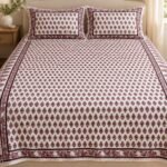 Wine Mini Paisley Cotton Bedsheet Set