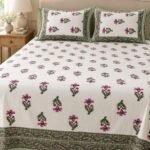 Green Palm Sprig Cotton Bedsheet Set