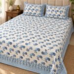 Blue Blossom Scatter Cotton Bedsheet Set