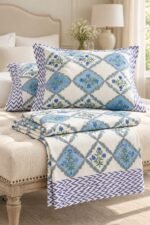 Blue Ornamental Arch Cotton Bedsheet Set - Image 2