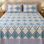 Blue Ornamental Arch Cotton Bedsheet Set