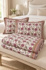 Rose Floral Sprig Cotton Bedsheet Set - Image 2