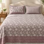 Dusty Rose Floral Cotton Bedsheet Set