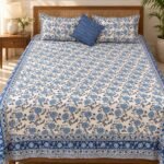 Indigo Garden Vine Cotton Bedsheet Set