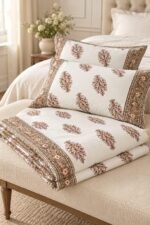 Sepia Botanical Sprig Cotton Bedsheet Set - Image 2