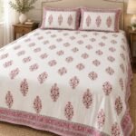 Terracotta Botanical Sprig Cotton Bedsheet Set