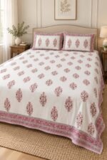 Terracotta Botanical Sprig Cotton Bedsheet Set