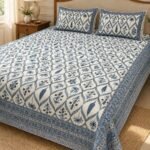 Indigo Lattice Cotton Bedsheet Set