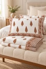 Copper Leaf Cotton Bedsheet Set - Image 2