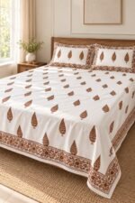 Copper Leaf Cotton Bedsheet Set