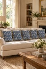 Indigo Paisley Field Cotton Cushion Covers — Set of 5 - Image 2
