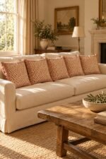 Burgundy Ditsy Cotton Cushion Covers — Set of 5 - Image 2