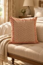 Burgundy Ditsy Cotton Cushion Covers — Set of 5 - Image 3