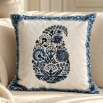 Indigo Floral Urn Cotton Cushion Covers — Set of 5
