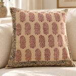 Mauve Paisley Cotton Cushion Covers — Set of 5