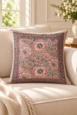 Rose Framed Floral Cotton Cushion Covers — Set of 5