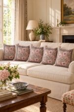 Rose Framed Floral Cotton Cushion Covers — Set of 5 - Image 2