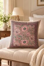 Rose Framed Floral Cotton Cushion Covers — Set of 5 - Image 3