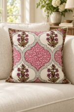 Rose Medallion Cotton Cushion Covers — Set of 5