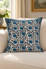 Blue Floral Field Cotton Cushion Covers — Set of 5