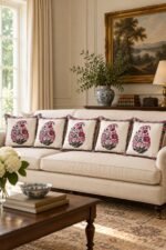 Rose Urn Cotton Cushion Covers — Set of 5 - Image 2