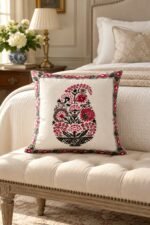 Rose Urn Cotton Cushion Covers — Set of 5 - Image 3