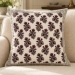 Charcoal Sprig Cotton Cushion Covers — Set of 5