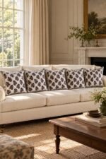 Charcoal Sprig Cotton Cushion Covers — Set of 5 - Image 2