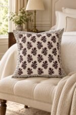 Charcoal Sprig Cotton Cushion Covers — Set of 5 - Image 3