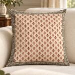 Taupe Geometric Cotton Cushion Covers — Set of 5