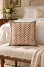 Taupe Geometric Cotton Cushion Covers — Set of 5 - Image 3