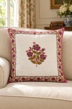 Rose Posy Cotton Cushion Covers — Set of 5