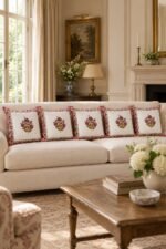 Rose Posy Cotton Cushion Covers — Set of 5 - Image 2