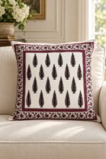 Burgundy Cypress Cotton Cushion Covers — Set of 5