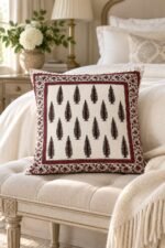 Burgundy Cypress Cotton Cushion Covers — Set of 5 - Image 3