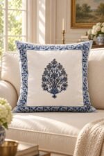 Indigo Tree Cotton Cushion Covers — Set of 5